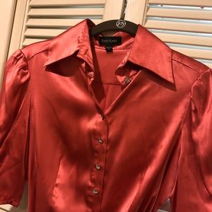 Bebe Satin Coral Blouse